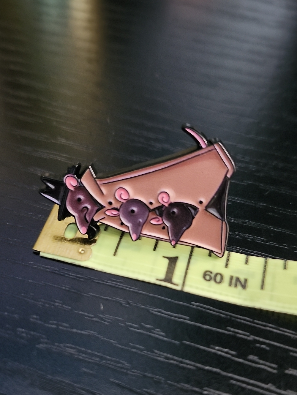 Mice in Trench Coat Enamel Pin Tower Design - Picture 3 of 4